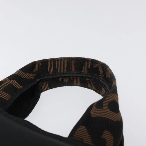 FENDI Hand Bag Nylon Black Gold Auth ep9113 - Picture 9 of 16